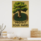Bescherm uw Parks  WPA-Poster Poster (Keuken)