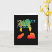 Bescherm uw Peace Sticker Kaart (Gele Bloem)