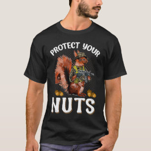 Bescherm uw Pistool van Nuts Cool Squirrel Hunters T-shirt