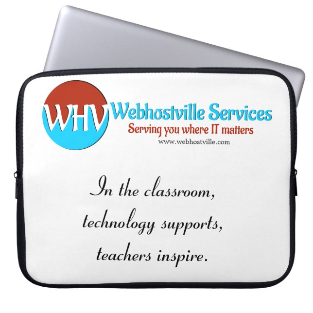 "Bescherm uw technologie met een doel: Inspirerend Laptop Sleeve (Voorkant)