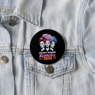 Bescherm Vrouwen Kamala 2024 Verkiezing 2024 Ronde Button 7,6 Cm