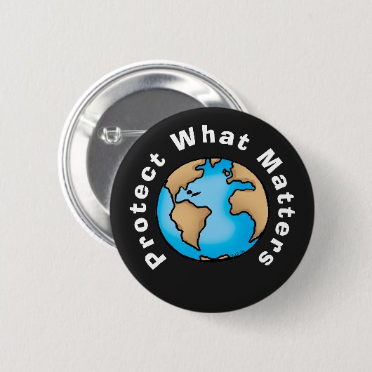 Bescherm Wat Ertoe Doet Eco Aarde Ontwerp Ronde Button 5,7 Cm (Voorkant /achterkant)