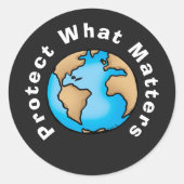 Bescherm Wat Ertoe Doet Eco Aarde Ontwerp Ronde Sticker (Voorkant)