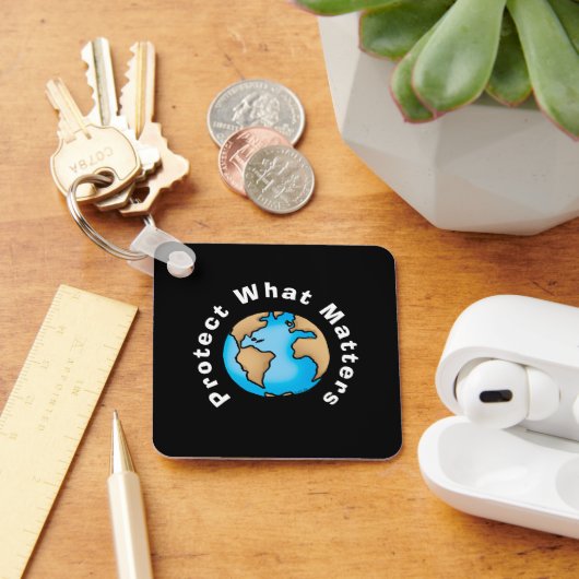 Bescherm Wat Ertoe Doet Eco Aarde Ontwerp Sleutelhanger (Bureau)