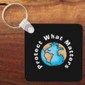 Bescherm Wat Ertoe Doet Eco Aarde Ontwerp Sleutelhanger (Voorkant)