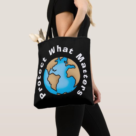 Bescherm Wat Ertoe Doet Eco Aarde Ontwerp Tote Bag (Dichtbij)