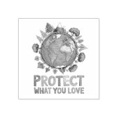 Bescherm wat je leuk vindt" Milieu-ontwerp Rubberstempel (Afrduk)