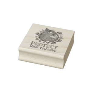 Bescherm wat je leuk vindt" Milieu-ontwerp Rubberstempel