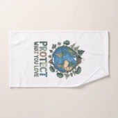 "Bescherm wat je lief is" Milieu Aarde Ontwerp Handdoek (Handdoek)