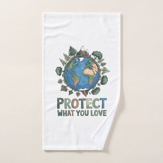 "Bescherm wat je lief is" Milieu Aarde Ontwerp Handdoek (Handdoek)