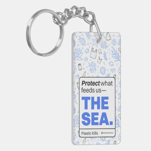 Bescherm wat ons voedt: het Zee | vervuiling van d Sleutelhanger (Voorkant Links)