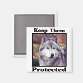 Bescherm ze - Wolf Magneet (Voorkant / Achterkant)