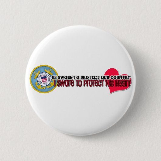 Bescherm zijn hart Kustwacht Ronde Button 5,7 Cm (Voorkant)