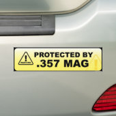 Beschermd door .357 mag bumpersticker (Op auto)