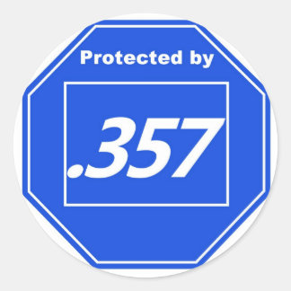 Beschermd door 357 ronde sticker