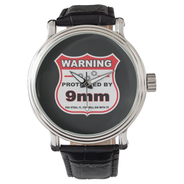 beschermd door 9mm schild horloge (Voorkant)
