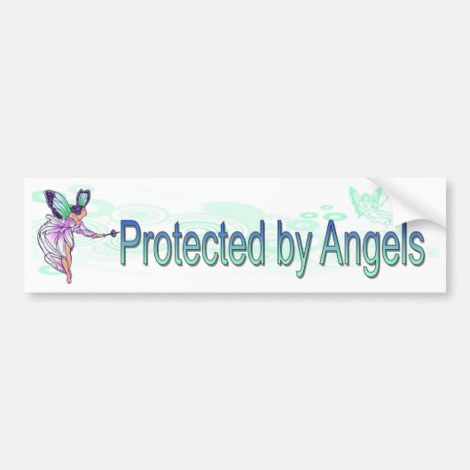 Beschermd door Angels auto Bumpersticker (Voorkant)