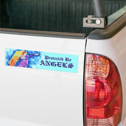 Beschermd door Angels Bumpersticker (Op Truck)