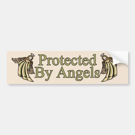 Beschermd door Angels Bumpersticker (Voorkant)