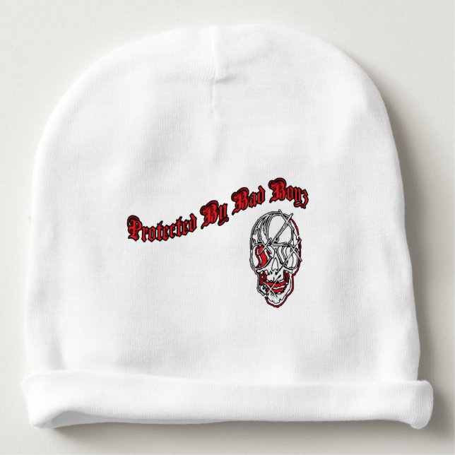 Beschermd door Bad Boyz Baby Gear Baby Mutsje (Voorkant)