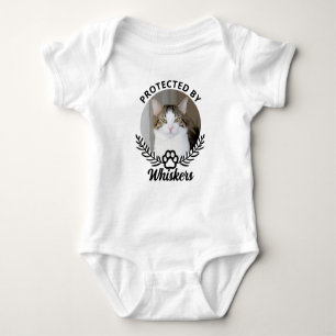 Beschermd door Cat Custom Photo en Cat Name Romper