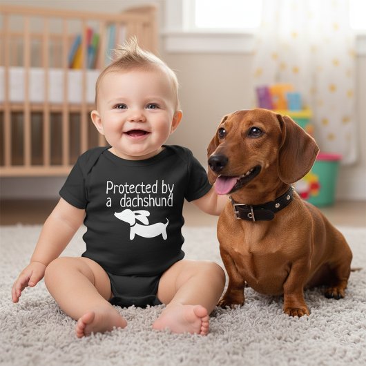 Beschermd door Dachshund Baby Outfit Gender Neutra Romper