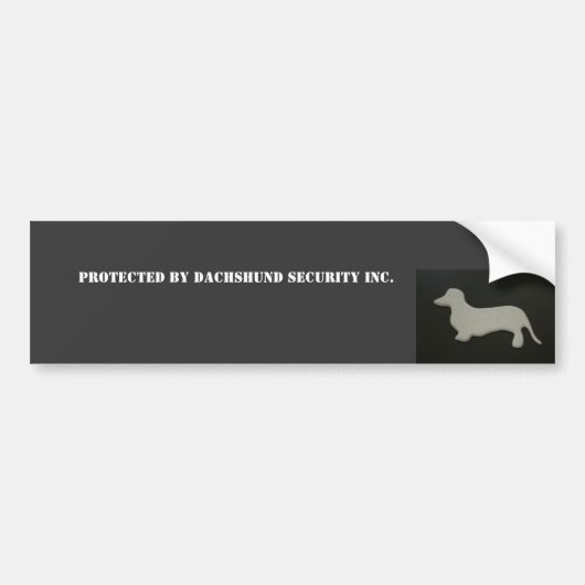 Beschermd door Dachshund Security Bumpersticker (Voorkant)