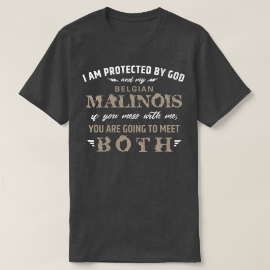 Beschermd door de Belgische herder Malinois T-shirt (Design voorkant)