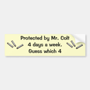 Beschermd door de heer Colt Bumpersticker