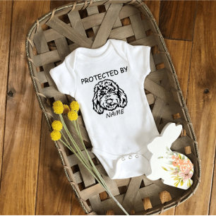 Beschermd door Dog Personalized baby body suit & h Romper