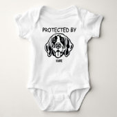 Beschermd door Dog Personalized baby body suit & h Romper (Voorkant)
