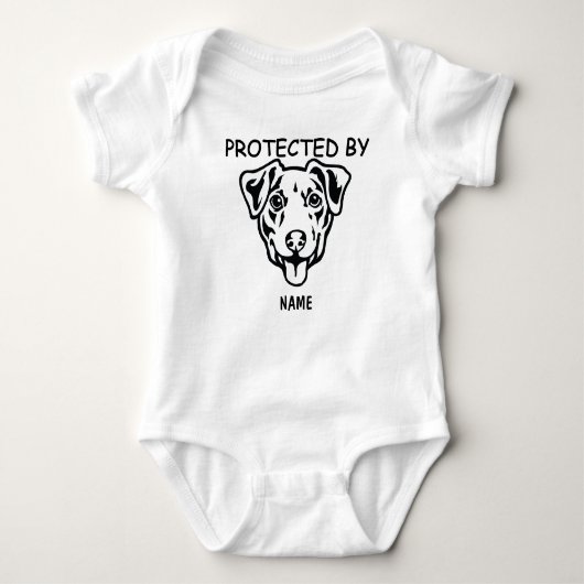 Beschermd door Dog Personalized baby body suit & h Romper (Voorkant)