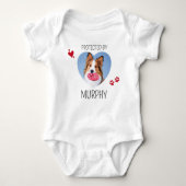 Beschermd door Dog Security Custom Heart Pet Foto Romper (Voorkant)