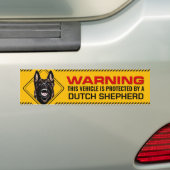 Beschermd door Dutch Shepherd Warning Bumpersticker (Op auto)
