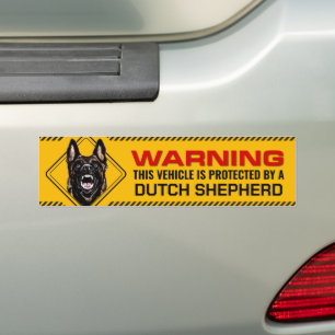 Beschermd door Dutch Shepherd Warning Bumpersticker