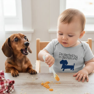 Beschermd door een Dachshund (blauw) Romper
