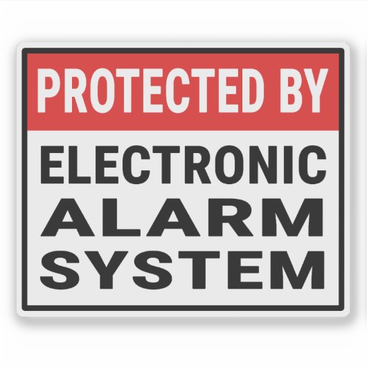Beschermd door een elektronisch alarmsysteem sticker (Voorkant)