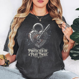 Beschermd Door Een Plot Twist Schrijver Hart Slot T-shirt