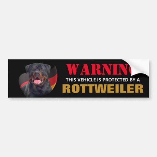 Beschermd door een Rottweiler Bumpersticker (Voorkant)