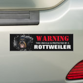 Beschermd door een Rottweiler Bumpersticker (Op auto)