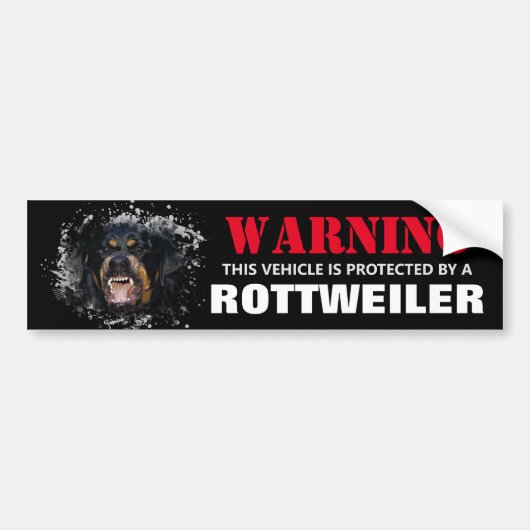 Beschermd door een Rottweiler Bumpersticker (Voorkant)