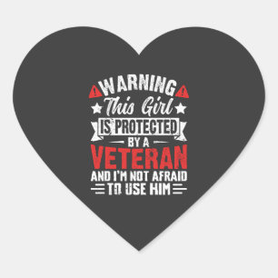 Beschermd Door Een Veteraan Trotse Dochter Van Een Hart Sticker