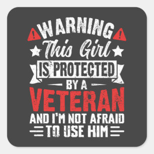 Beschermd Door Een Veteraan Trotse Dochter Van Een Vierkante Sticker