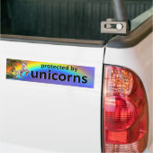 beschermd door eenhoorns bumpersticker (Op Truck)