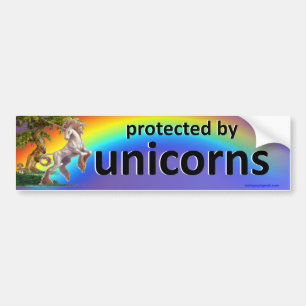 beschermd door eenhoorns bumpersticker