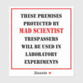 Beschermd door gekke wetenschapper sticker (Vel)