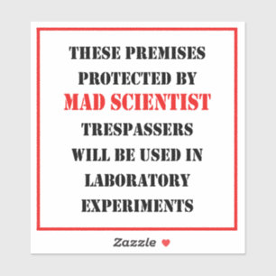 Beschermd door gekke wetenschapper sticker