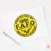 Beschermd door het FAFO-beveiligingssysteem Ronde Sticker (Envelop)