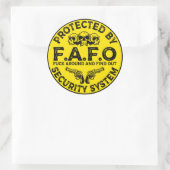 Beschermd door het FAFO-beveiligingssysteem Ronde Sticker (Tas)