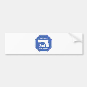 Beschermd door het tweede amendement (Blauw).png Bumpersticker